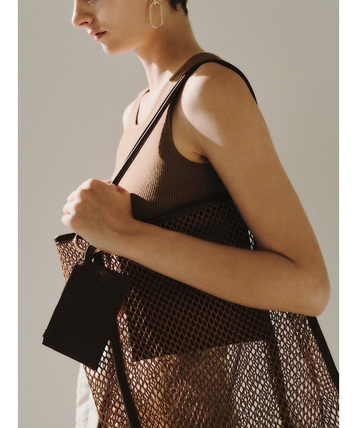 emmi（エミ）の「リブニットタンクトップ（タンクトップ・レディース・ミント/キャメル/ダークブラウン/オフホワイト・FREE）」の9枚目の写真