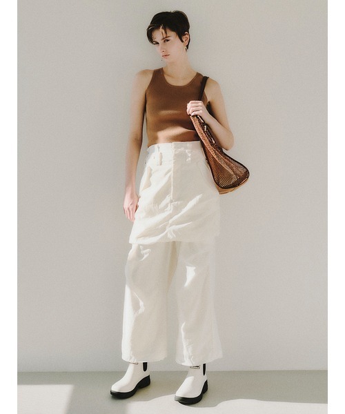 emmi（エミ）の「リブニットタンクトップ（タンクトップ・レディース・ミント/キャメル/ダークブラウン/オフホワイト・FREE）」の11枚目の写真