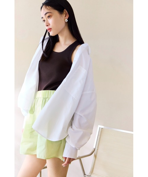 emmi（エミ）の「リブニットタンクトップ（タンクトップ・レディース・ミント/キャメル/ダークブラウン/オフホワイト・FREE）」の15枚目の写真