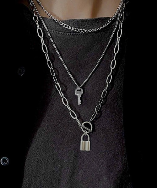 L LABEL(エルラベル)の「3本セットロック&キーチェーンネックレス(ネックレス・メンズ・シルバー・FREE)」の2枚目の写真