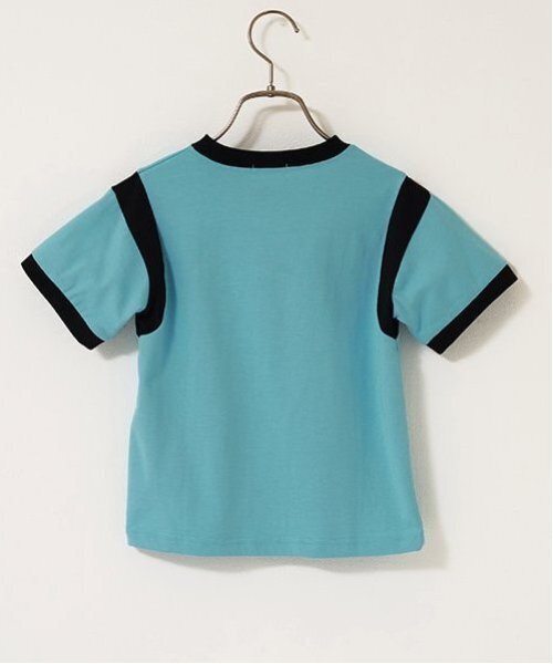b・ROOM（ビールーム）の「【カイテキ天竺】バイカラープリントTシャツ【子供服】【キッズ】【男の子】【女の子】（Tシャツ/カットソー・キッズ・オフホワイト/ターコイズブルー/ブラック/モスグリーン・130cm/150cm/110cm/100cm/120cm/140cm）」の11枚目の写真