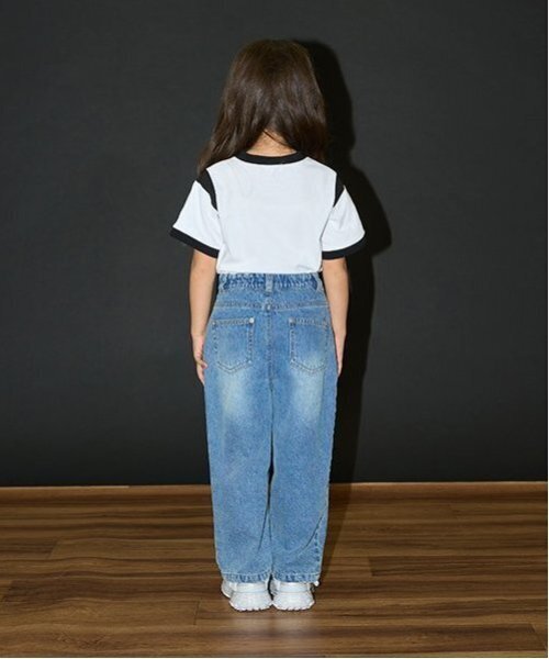 b・ROOM（ビールーム）の「【カイテキ天竺】バイカラープリントTシャツ【子供服】【キッズ】【男の子】【女の子】（Tシャツ/カットソー・キッズ・オフホワイト/ターコイズブルー/ブラック/モスグリーン・130cm/150cm/110cm/100cm/120cm/140cm）」の16枚目の写真