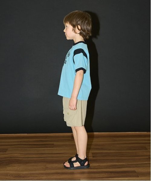 b・ROOM（ビールーム）の「【カイテキ天竺】バイカラープリントTシャツ【子供服】【キッズ】【男の子】【女の子】（Tシャツ/カットソー・キッズ・オフホワイト/ターコイズブルー/ブラック/モスグリーン・130cm/150cm/110cm/100cm/120cm/140cm）」の22枚目の写真