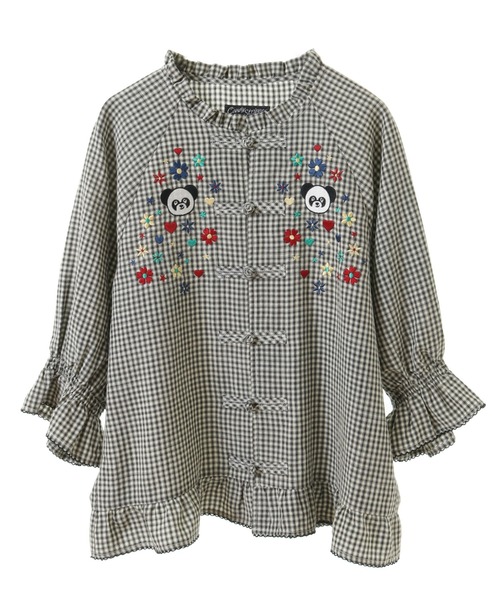 Candy Stripper(キャンディストリッパー)の「FLOWER PEPE CHINA ブラウス(シャツ/ブラウス・レディース・ピンク/ブルー/ブラック・FREE)」の19枚目の写真