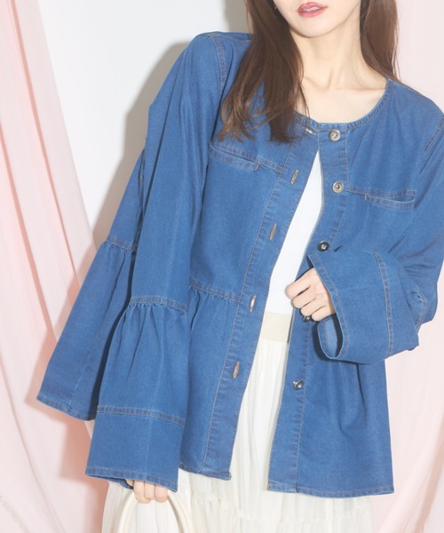 セール】【ZOZO限定】ティアードライトデニムジャケット（デニム