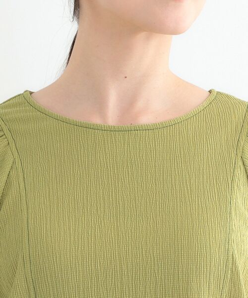 DRESKIP(ドレスキップ)の「【洗える/S-LL/UV】 配色ステッチがアクセント 大人のデザイントップス(Tシャツ/カットソー・レディース・オフホワイト/ブラック/スモーキーグリーン系・01/02/03/04)」の19枚目の写真