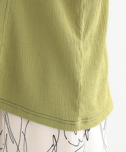 DRESKIP(ドレスキップ)の「【洗える/S-LL/UV】 配色ステッチがアクセント 大人のデザイントップス(Tシャツ/カットソー・レディース・オフホワイト/ブラック/スモーキーグリーン系・01/02/03/04)」の22枚目の写真