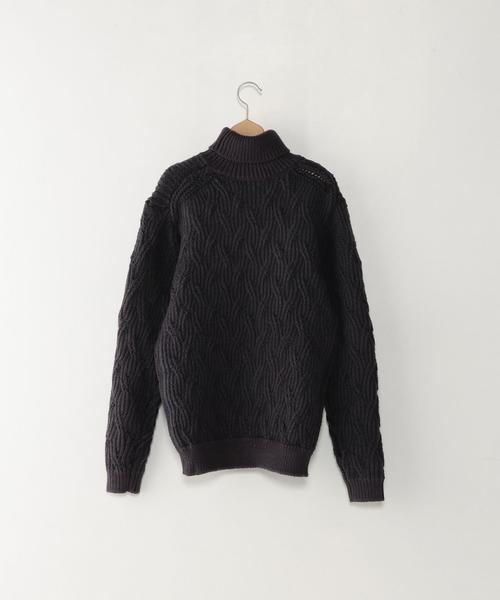 Steven Alan（スティーブンアラン）の「＜Steven Alan＞ W/P COMB CABLE TTL/ﾆｯﾄ◆（ニット/セーター・メンズ・ダークグレー/ベージュ・MEDIUM/SMALL/LARGE/X-LARGE）」の5枚目の写真