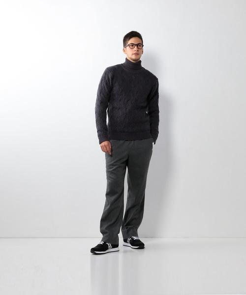 Steven Alan（スティーブンアラン）の「＜Steven Alan＞ W/P COMB CABLE TTL/ﾆｯﾄ◆（ニット/セーター・メンズ・ダークグレー/ベージュ・MEDIUM/SMALL/LARGE/X-LARGE）」の3枚目の写真