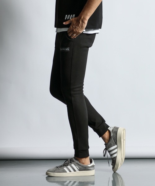 The DUFFER of ST.GEORGE（ザダファーオブセントジョージ）の「〔BLACK LABEL〕COOLMAX SMOOTH SLIM PANTS：セットアップ クールマックス スムース スリムパンツ（スウェットパンツ・メンズ・ブルーグレー/ブラック・SMALL/MEDIUM/LARGE/X-LARGE）」の9枚目の写真