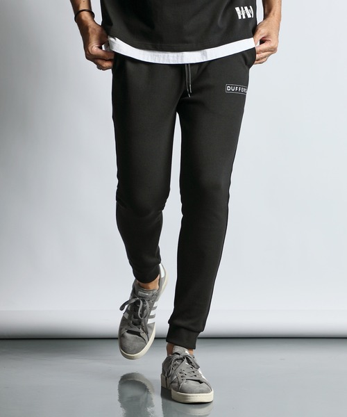 The DUFFER of ST.GEORGE（ザダファーオブセントジョージ）の「〔BLACK LABEL〕COOLMAX SMOOTH SLIM PANTS：セットアップ クールマックス スムース スリムパンツ（スウェットパンツ・メンズ・ブルーグレー/ブラック・SMALL/MEDIUM/LARGE/X-LARGE）」の5枚目の写真