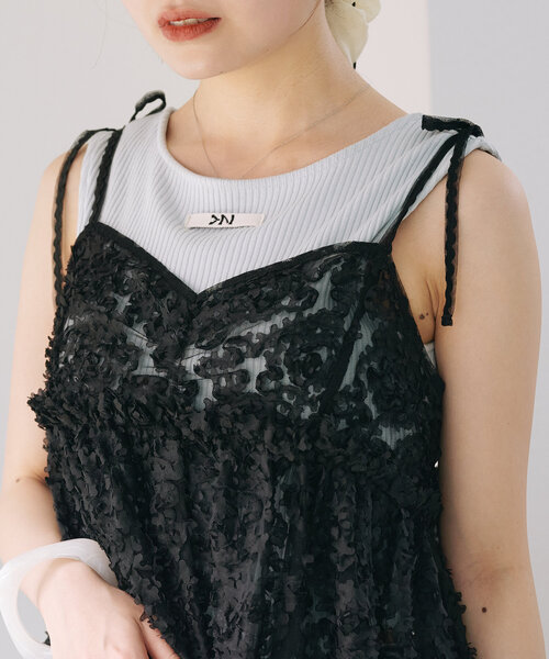 セール】【前後2WAY】ウェーブ刺繍チュールチュニック