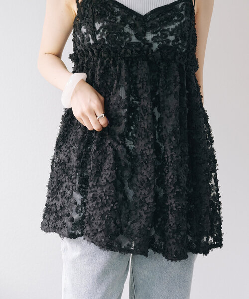 kastane 前後2WAY ウェーブ刺繍チュールチュニック 前後2WAY】ウェーブ刺繍チュールチュニック | Kastane(カスタネ