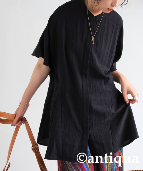 antiqua(アンティカ)の「ペプラムシルエットシャツ(シャツ/ブラウス・レディース・ライム/ホワイト/ブラック・ONESIZE)」の9枚目の写真