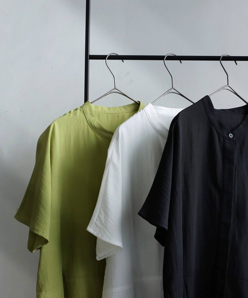 antiqua(アンティカ)の「ペプラムシルエットシャツ(シャツ/ブラウス・レディース・ライム/ホワイト/ブラック・ONESIZE)」の16枚目の写真