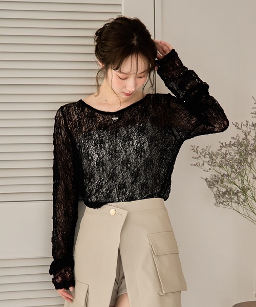 long sleeve sheer inner / ロングスリーブシアーインナー（T