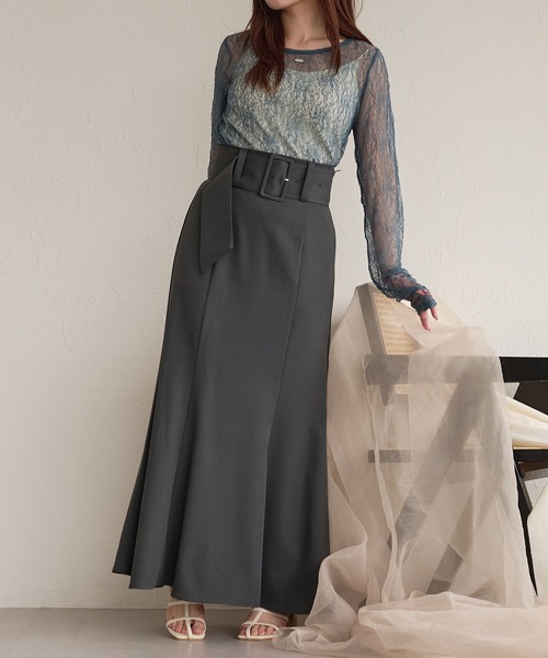 mideal(マイディール)の「long sleeve sheer inner / ロングスリーブシアーインナー(Tシャツ/カットソー・レディース・ミント/ピンク/アイボリー/ブラック/ブラウン/ブルー・FREE)」の14枚目の写真