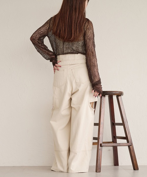 mideal(マイディール)の「long sleeve sheer inner / ロングスリーブシアーインナー(Tシャツ/カットソー・レディース・ミント/ピンク/アイボリー/ブラック/ブラウン/ブルー・FREE)」の21枚目の写真