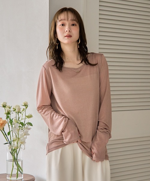 tシャツ long sleeve sheer inner / ロングスリーブシアーインナー レディース mideal tシャツ long sleeve sheer inner / ロングスリーブ
