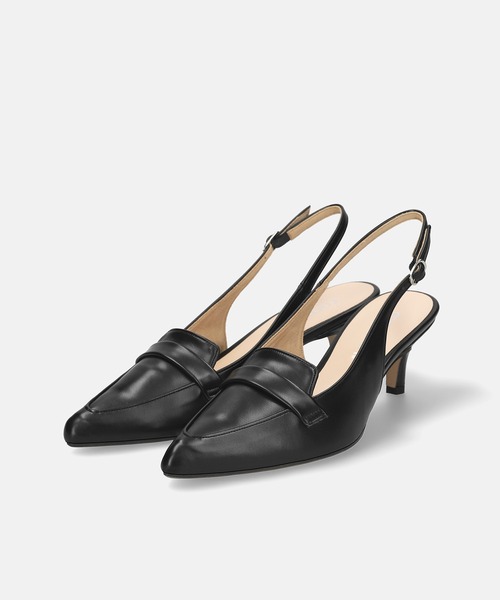 MAMIAN(マミアン)の「バックストラップ ローファーパンプス (5.5cmヒール)(パンプス・レディース・シルバー/ブラック/ブラック×ホワイト・L/LL/M/S)」の5枚目の写真