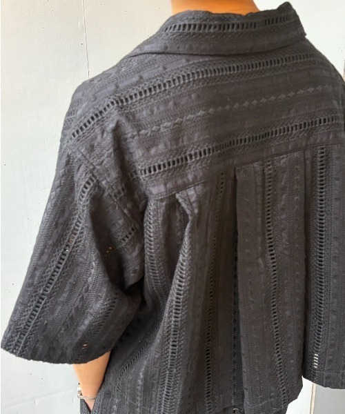 ブラウス シャツ Schott×RUMBLE RED（ショット×ランブルレッド）オリジナル刺繍半袖開襟シャツ レディース Schott N.Y.C ブラウス シャツ Schott×RUMBLE RED（ショット