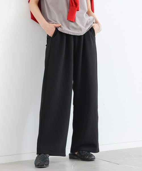 n'OrLABEL(ノアールレーベル)の「【機能素材】『カットソーイージーワイドパンツ』(その他パンツ・レディース・コーラル/グレイッシュベージュ/ブラック・2/1)」の5枚目の写真