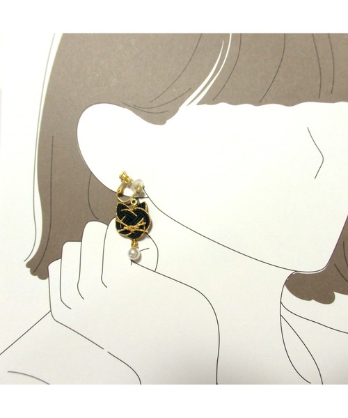tone（トーン）の「【Shin】[Shin]水引のネコイヤリング(MA)（イヤリング・レディース・ピンク系その他/ブラウン系その他/グレー/ダークグリーン/ブラウン/ダークブラウン・FREE）」の11枚目の写真