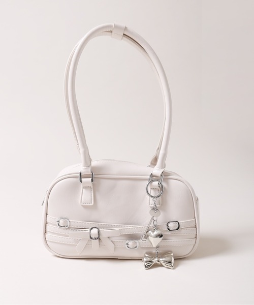 PHILLY（フィリー）の「【チャームセット★】ベルトデザインバッグ（ショルダーバッグ・レディース・ホワイト/ブラック・FREE）」の12枚目の写真