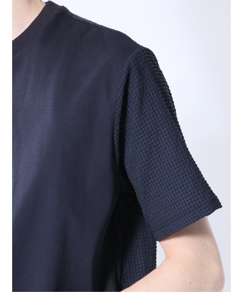 m.f.editorial(エムエフエディトリアル)の「【ストレッチ】m.f.エディトリアル メンズ circle motion Air クルー 半袖 Tシャツ(セットアップ可能)(Tシャツ/カットソー・メンズ・ネイビー/ブラック・MEDIUM/X-LARGE/LARGE)」の8枚目の写真