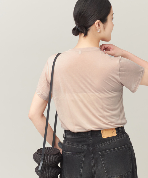 BASERANGE（ベースレンジ）の「【BASERANGE/ベースレンジ】TEE SHIRT：Tシャツ（Tシャツ/カットソー・レディース・アイボリー/ブラウン系その他/ブラウン/ピンク・SMALL）」の16枚目の写真