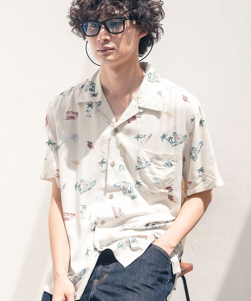 Blue Standard （ブルースタンダード）の「【Blue Standard:ブルースタンダード】レーヨン100％ 総柄プリントシャツ アロハ 接触冷感（シャツ/ブラウス・メンズ・その他3/その他2/その他/その他6/その他1/その他10/その他8/その他9/その他7/その他4/その他5・XX-LARGE/MEDIUM/LARGE/X-LARGE）」の6枚目の写真