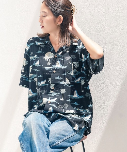 Blue Standard （ブルースタンダード）の「【Blue Standard:ブルースタンダード】レーヨン100％ 総柄プリントシャツ アロハ 接触冷感（シャツ/ブラウス・メンズ・その他3/その他2/その他/その他6/その他1/その他10/その他8/その他9/その他7/その他4/その他5・XX-LARGE/MEDIUM/LARGE/X-LARGE）」の7枚目の写真