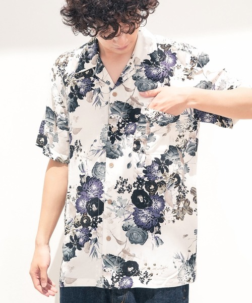 Blue Standard （ブルースタンダード）の「【Blue Standard:ブルースタンダード】レーヨン100％ 総柄プリントシャツ アロハ 接触冷感（シャツ/ブラウス・メンズ・その他3/その他2/その他/その他6/その他1/その他10/その他8/その他9/その他7/その他4/その他5・XX-LARGE/MEDIUM/LARGE/X-LARGE）」の2枚目の写真