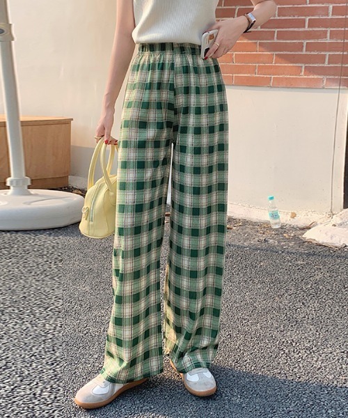 Per sist ence(パーシエンス)の「ストレートチェックリラックスパンツ(その他パンツ・レディース・オレンジ/グレー/ブラック/ライトグリーン/グリーン/ブルー・ONE SIZE)」の20枚目の写真