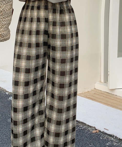 Per sist ence(パーシエンス)の「ストレートチェックリラックスパンツ(その他パンツ・レディース・オレンジ/グレー/ブラック/ライトグリーン/グリーン/ブルー・ONE SIZE)」の13枚目の写真