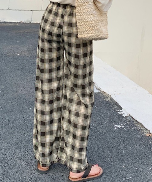 Per sist ence(パーシエンス)の「ストレートチェックリラックスパンツ(その他パンツ・レディース・オレンジ/グレー/ブラック/ライトグリーン/グリーン/ブルー・ONE SIZE)」の16枚目の写真