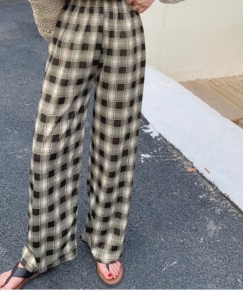 Per sist ence(パーシエンス)の「ストレートチェックリラックスパンツ(その他パンツ・レディース・オレンジ/グレー/ブラック/ライトグリーン/グリーン/ブルー・ONE SIZE)」の14枚目の写真