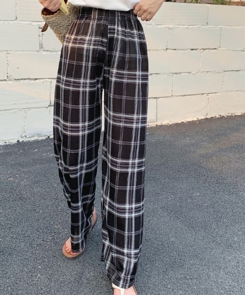 Per sist ence(パーシエンス)の「ストレートチェックリラックスパンツ(その他パンツ・レディース・オレンジ/グレー/ブラック/ライトグリーン/グリーン/ブルー・ONE SIZE)」の8枚目の写真