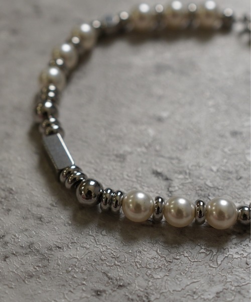 SPINNS（スピンズ）の「ビーズブレスレット（ブレスレット・メンズ・シルバー系その他/ブラック×シルバー・ONESIZE）」の7枚目の写真