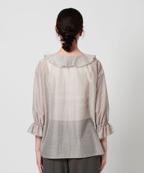 BEAUTY&amp;YOUTH UNITED ARROWS - Rito /2wayストライプシャツブラウス クイック ストレッチ ストライプ レギュラーシャツ ‐伸縮