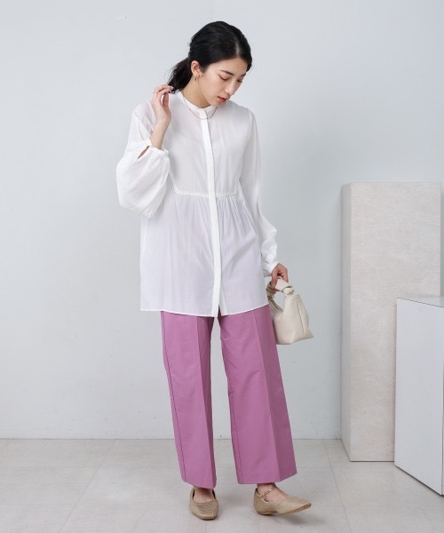 Bou Jeloud（ブージュルード）の「レーヨンバンドカラーチュニック（チュニック・レディース・ネイビー/オフホワイト・MEDIUM）」の12枚目の写真