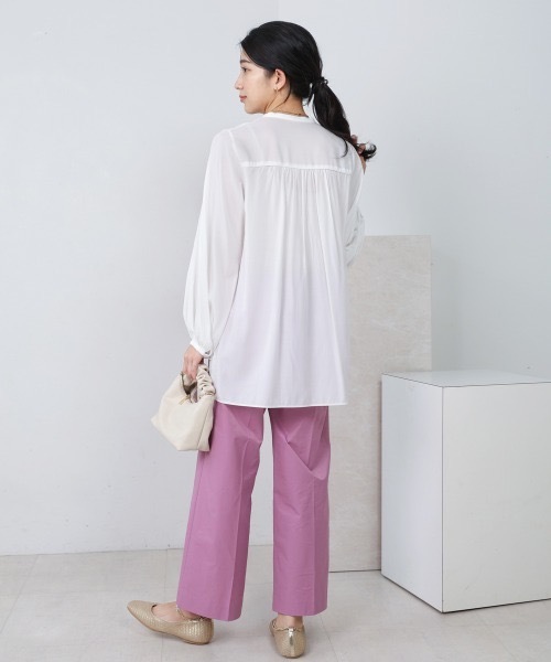 Bou Jeloud（ブージュルード）の「レーヨンバンドカラーチュニック（チュニック・レディース・ネイビー/オフホワイト・MEDIUM）」の18枚目の写真