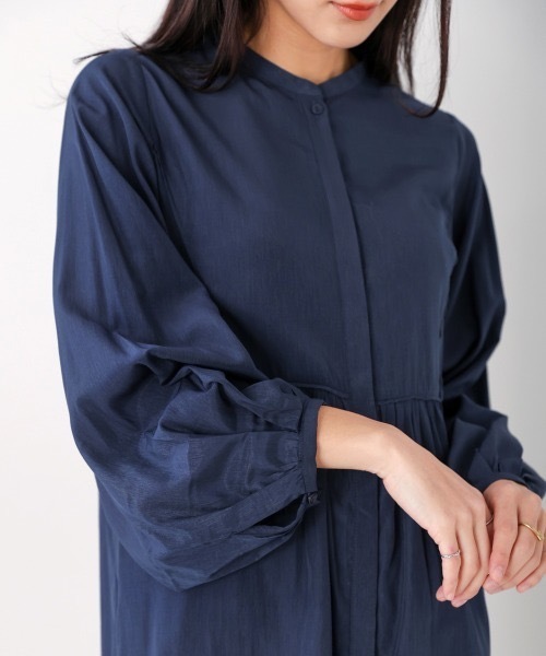 Bou Jeloud（ブージュルード）の「レーヨンバンドカラーチュニック（チュニック・レディース・ネイビー/オフホワイト・MEDIUM）」の6枚目の写真