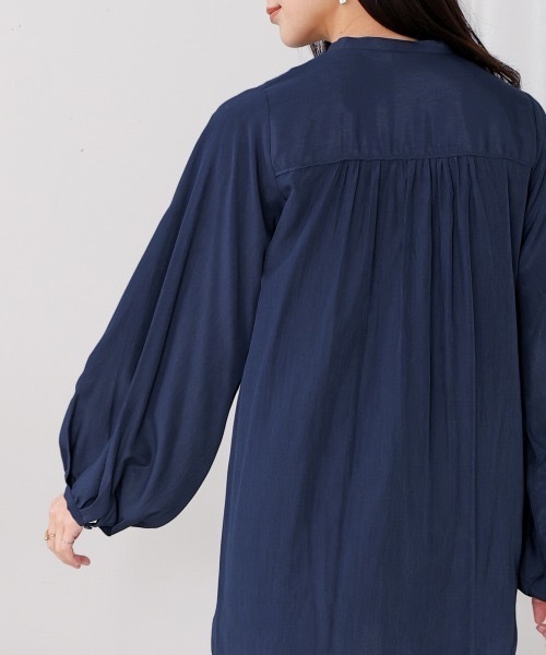 Bou Jeloud（ブージュルード）の「レーヨンバンドカラーチュニック（チュニック・レディース・ネイビー/オフホワイト・MEDIUM）」の8枚目の写真