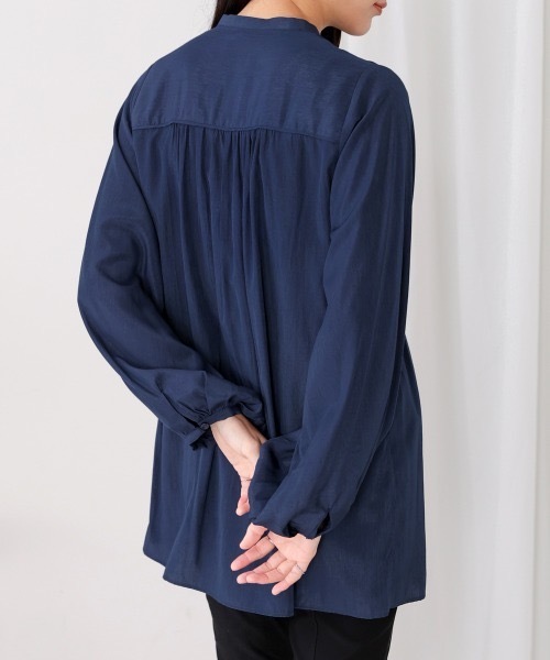 Bou Jeloud（ブージュルード）の「レーヨンバンドカラーチュニック（チュニック・レディース・ネイビー/オフホワイト・MEDIUM）」の10枚目の写真