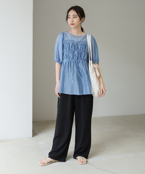 Bab(バブ)の「ポーチ付き軽量キルティング ヌビバッグ(トートバッグ・レディース・オフホワイト/ブルー/ブラック/ピンク・ONESIZE)」の8枚目の写真