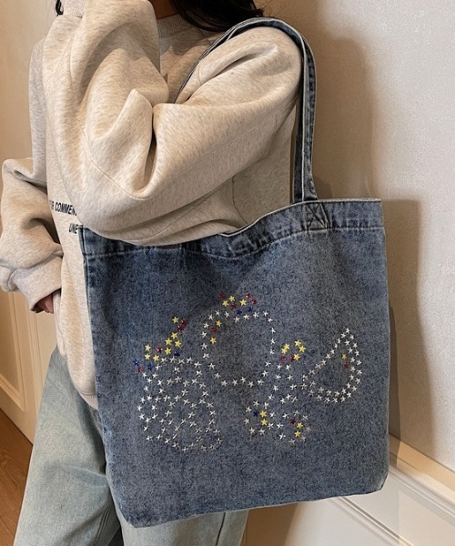 フルーツ型スパンコールデニムトートバッグ（トートバッグ）｜Vipoa