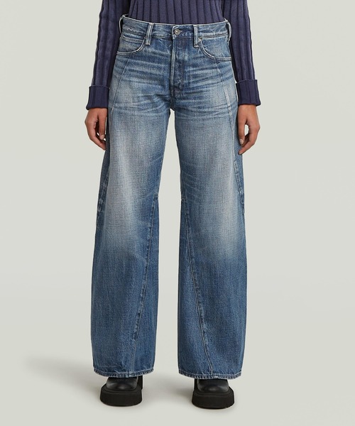 セール】Contor 3D Wide Jeans/立体裁断ワイドルーズジーンズ/L28