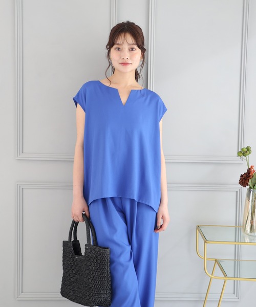 fifth(フィフス)の「【SETUP対応】キーネックフレンチスリーブブラウス(シャツ/ブラウス・レディース・ブルー/ブラック/ベージュ・M)」の11枚目の写真