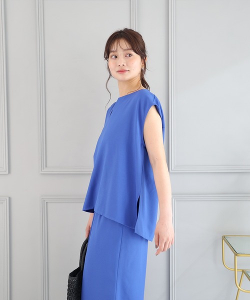 fifth(フィフス)の「【SETUP対応】キーネックフレンチスリーブブラウス(シャツ/ブラウス・レディース・ブルー/ブラック/ベージュ・M)」の12枚目の写真